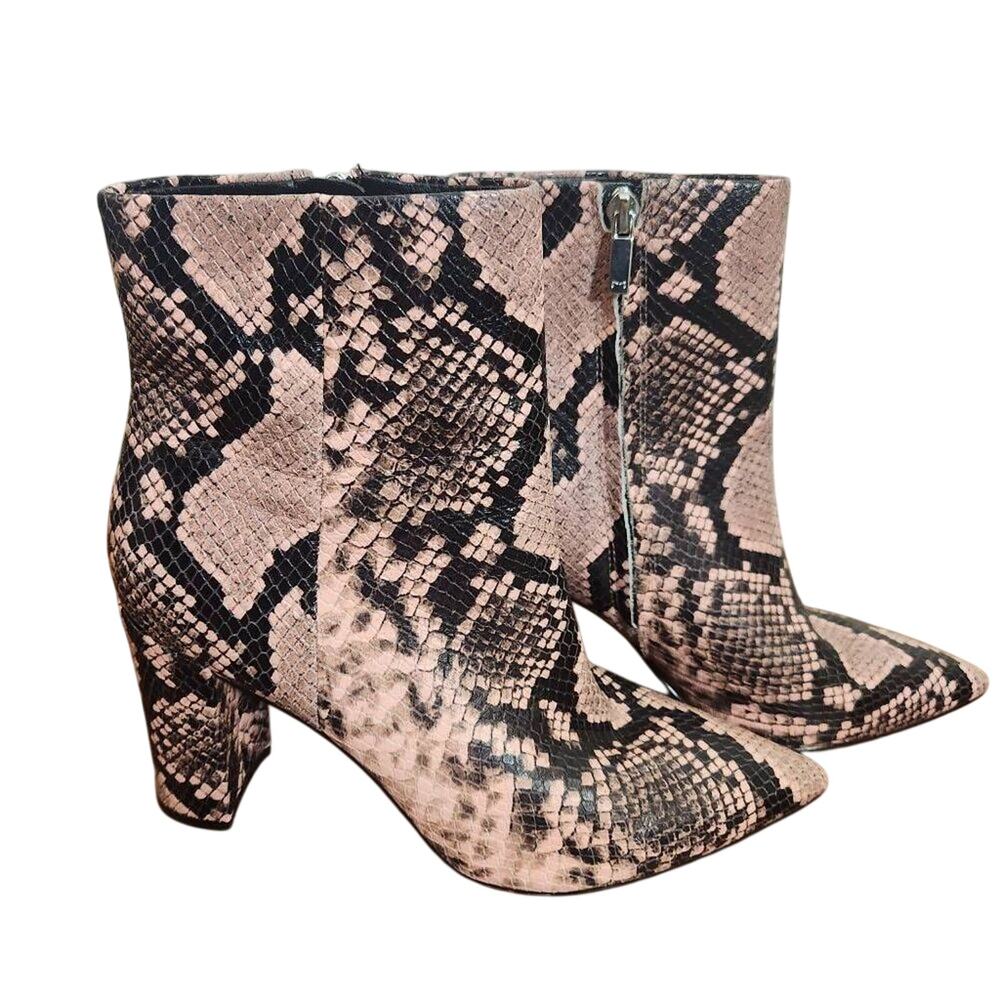 Marc Fisher Ulani 2 Pink Snakeskin Ankle Boots Size 8.5